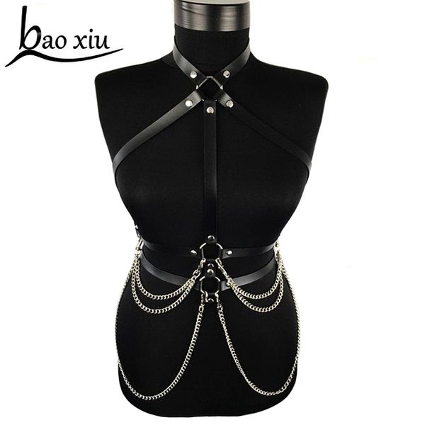new women suspenders leather belt harajuku gothic lingerie adjustable bondage holographic metal chain tassel harness chest y191218, Slivery;black
new women suspenders leather belt harajuku gothic lingerie adjustable bondage holographic metal chain tassel harness chest y191218, Slivery;black