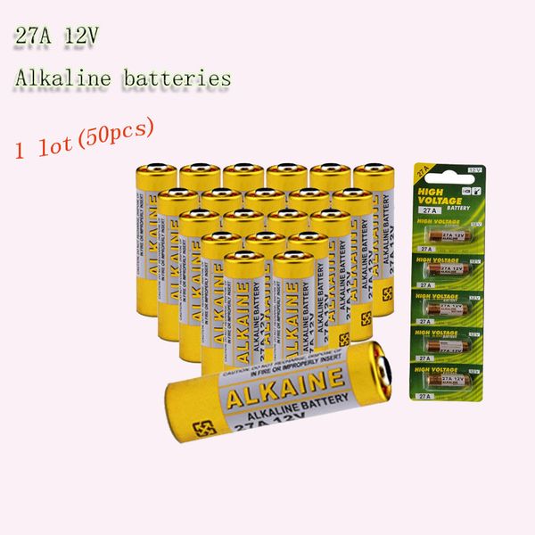 50pcs 1 lot 27a 12v dry alkali battery 27ae 27mn a27 factory direct wholesale for doorbell car alarm walkman car remote control
50pcs 1 lot 27a 12v dry alkali battery 27ae 27mn a27 factory direct wholesale for doorbell car alarm walkman car remote control