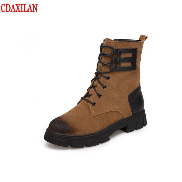cdaxilan new to boots women's cow suede motorcycle boots with cross band square heel zipper round toe short, Black
cdaxilan new to boots women's cow suede motorcycle boots with cross band square heel zipper round toe short, Black