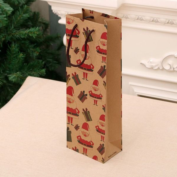 12 pcs christmas kraft paper wine bottle gift bags reusable present packaging e65b 
12 pcs christmas kraft paper wine bottle gift bags reusable present packaging e65b