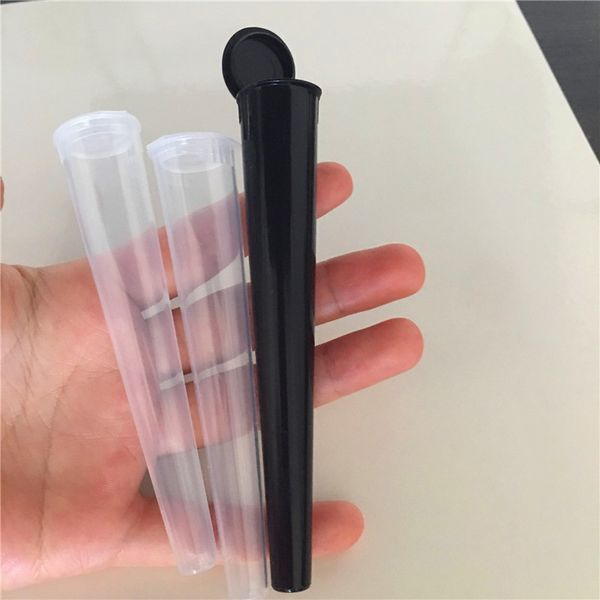 pre-roll tubes Child Resistant Joint blunt pre roll packaging 98mm 120mm Black Clear pre-rolled cones Free DHL
