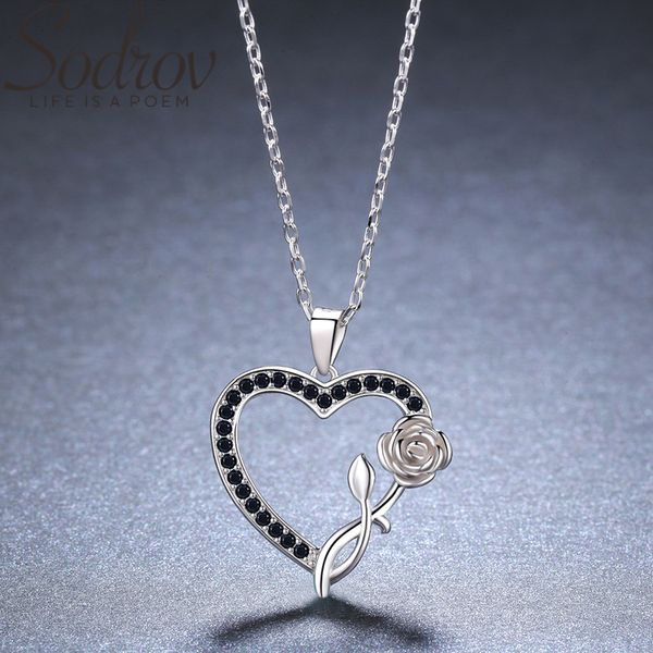 sodrov romantic 925 sterling silver jewelry heart necklace for women black spine female rose lovers gift kk008
sodrov romantic 925 sterling silver jewelry heart necklace for women black spine female rose lovers gift kk008