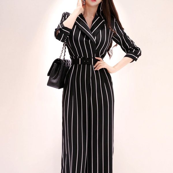 border women's 2020 new celebrity korean style suit collar stripe wide leg pants show thin professional one-piece pants, Red;yellow
border women's 2020 new celebrity korean style suit collar stripe wide leg pants show thin professional one-piece pants, Red;yellow