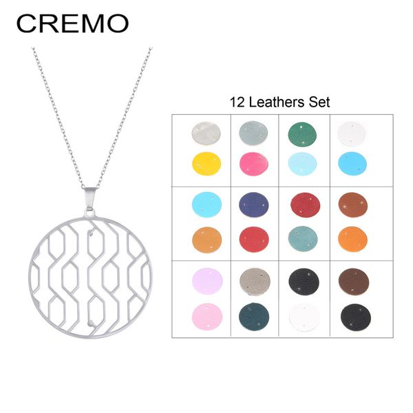 cremo reversible leather round pendant necklaces georgette stainless steel interchangeable leather necklace collier femme bijoux, Silver
cremo reversible leather round pendant necklaces georgette stainless steel interchangeable leather necklace collier femme bijoux, Silver