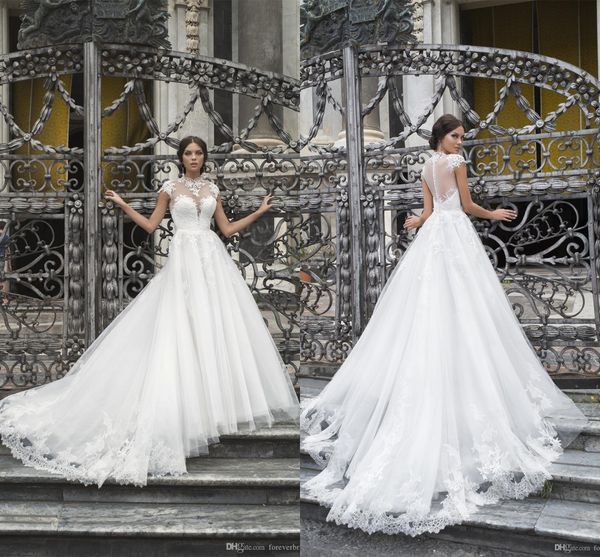 luxury lace appliqued wedding dresses 2019 new high neck appliqued vintage bridal gowns custom made summer dresses, White
luxury lace appliqued wedding dresses 2019 new high neck appliqued vintage bridal gowns custom made summer dresses, White