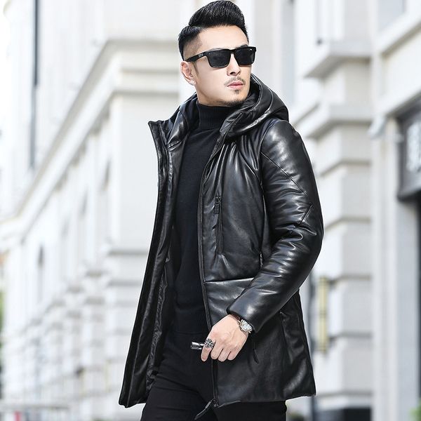 long down parkas winter jacket mens real sheepskin leather coat duck down padded overcoat male warm outwear fashion snow jackets hoodies, Black
long down parkas winter jacket mens real sheepskin leather coat duck down padded overcoat male warm outwear fashion snow jackets hoodies, Black