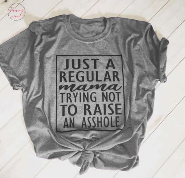 just a v neck regular mama trying not to raise an asshole t shirt funny slogan women fashion mother gift shirt grunge, White
just a v neck regular mama trying not to raise an asshole t shirt funny slogan women fashion mother gift shirt grunge, White