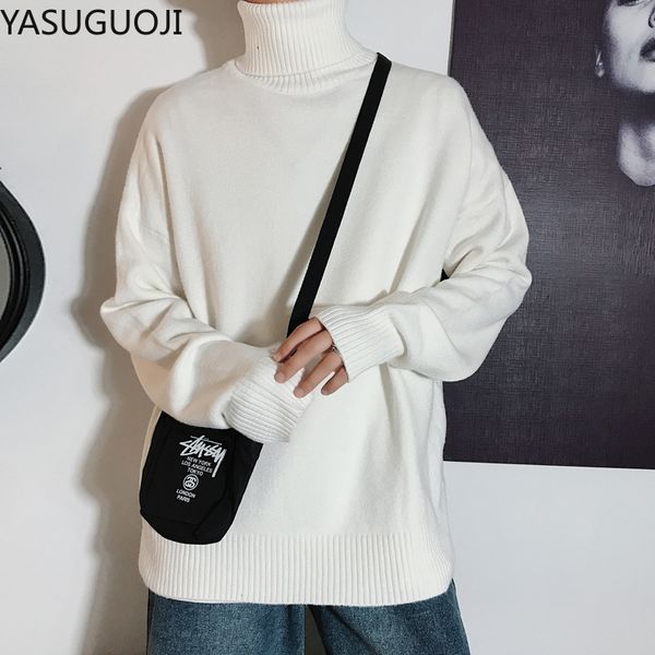 yasuguoji new 2020 spring men knitted sweater soilid color men turtleneck sweater casual loose pullover clothes, White;black
yasuguoji new 2020 spring men knitted sweater soilid color men turtleneck sweater casual loose pullover clothes, White;black