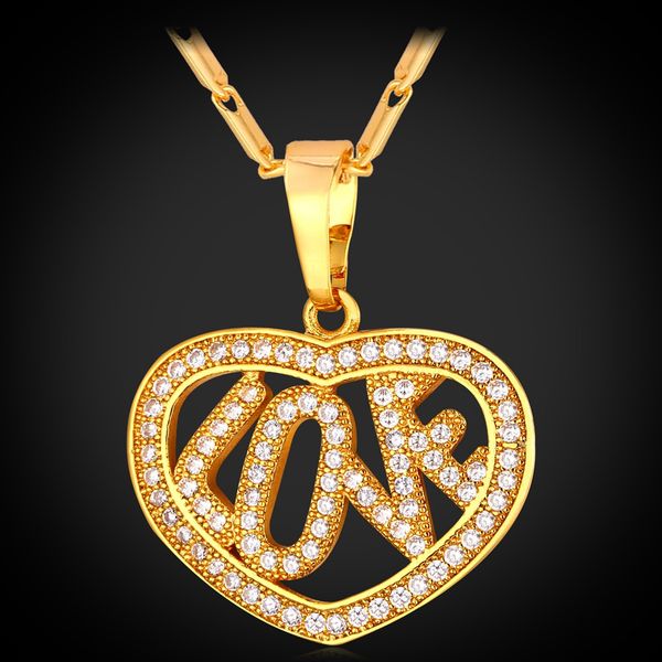 tiny zircon inlaid love pendant chain 18k yellow gold filled fashion womens pendant necklace gift, Silver
tiny zircon inlaid love pendant chain 18k yellow gold filled fashion womens pendant necklace gift, Silver