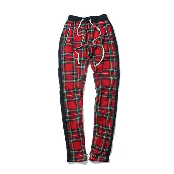 side of the band of the patchwork plaid pants elastic waist man 2018 high street leg opening zipper men pants full length, Black
side of the band of the patchwork plaid pants elastic waist man 2018 high street leg opening zipper men pants full length, Black
