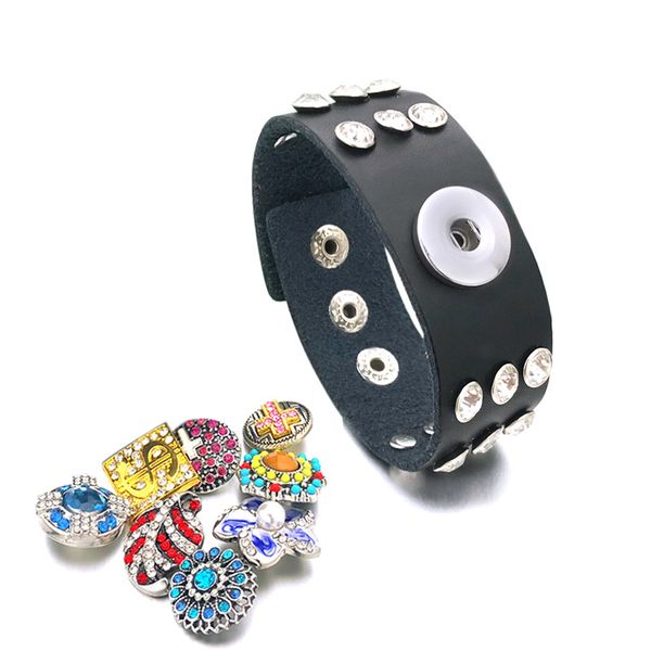fashion 099 interchangeable really genuine leather crystal bracelet 18mm snap button bangle charm jewelry for women men gift, Golden;silver
fashion 099 interchangeable really genuine leather crystal bracelet 18mm snap button bangle charm jewelry for women men gift, Golden;silver