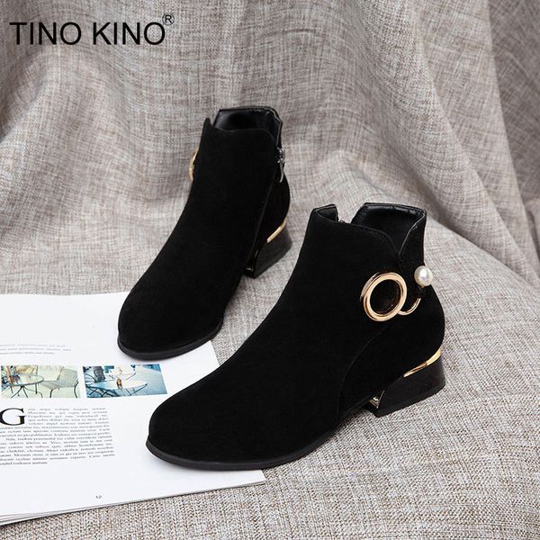 women boots pearl side zipper ankle boots student casual flock low heel warm fur winter warm shoes for ladies fashion 2019, Black
women boots pearl side zipper ankle boots student casual flock low heel warm fur winter warm shoes for ladies fashion 2019, Black