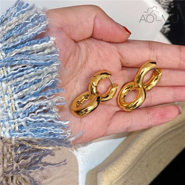 aomu 2020 ins new geometric irregular chain cutout splice oval retro gold color minimalism metal hoop earrings for women jewelry, Golden;silver
aomu 2020 ins new geometric irregular chain cutout splice oval retro gold color minimalism metal hoop earrings for women jewelry, Golden;silver