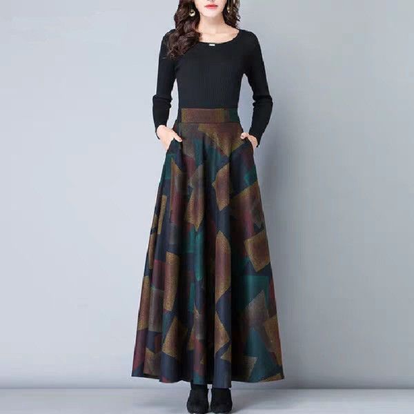 vintage a-line high waist woolen skirts womens autumn winter fashion women's wool maxi skirts female casual long streetwear, Black
vintage a-line high waist woolen skirts womens autumn winter fashion women's wool maxi skirts female casual long streetwear, Black