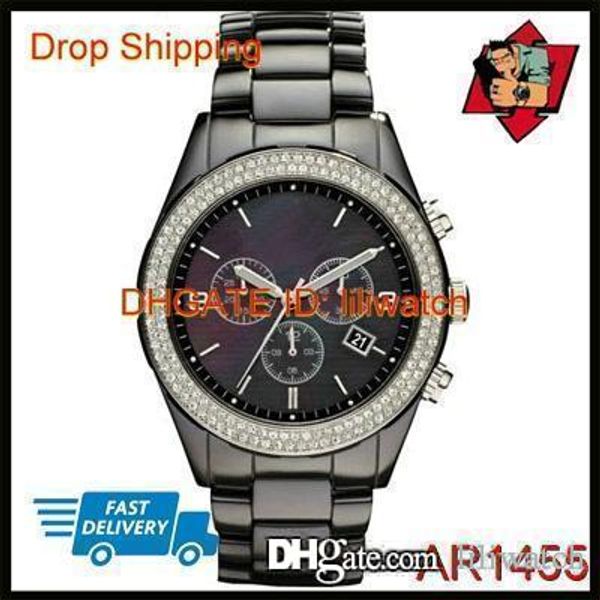 100% original japan movement drop shipping new mens chronograph ceramic watch gent crystal wristwatch ar1455 ar1456, Slivery;brown 
100% original japan movement drop shipping new mens chronograph ceramic watch gent crystal wristwatch ar1455 ar1456, Slivery;brown