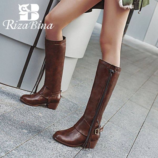 rizabina fashion fringes knee high boots women round toe square heels shoes winter warm women motorcycle boots plus size 34-48, Black
rizabina fashion fringes knee high boots women round toe square heels shoes winter warm women motorcycle boots plus size 34-48, Black
