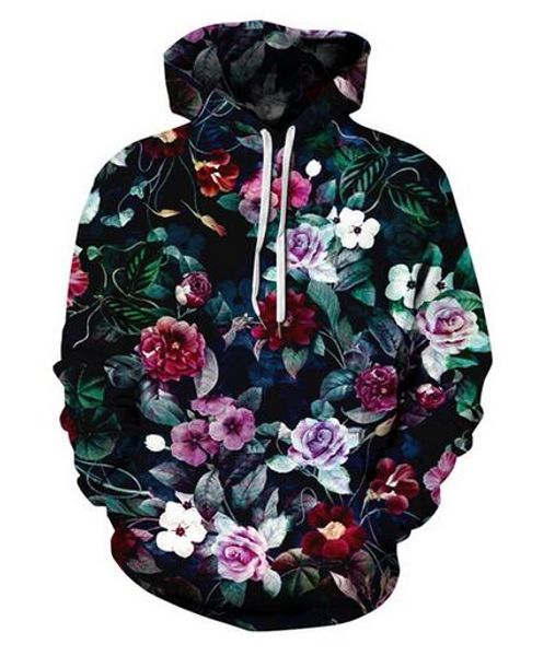 

new fashion harajuku style casual 3d printing hoodies floral men / women autumn and winter sweatshirt hoodies coats bw0155, Black