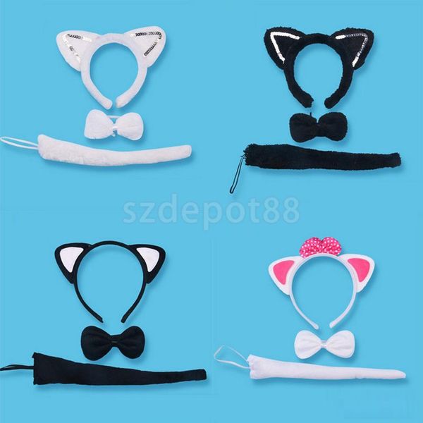 Cute Animal Tail & Ear Headband Bow Tie 3Pc Tail Party Little Cat Fancy Dress Costume For Christmas Halloween Carnivals Hot
Cute Animal Tail & Ear Headband Bow Tie 3Pc Tail Party Little Cat Fancy Dress Costume For Christmas Halloween Carnivals Hot