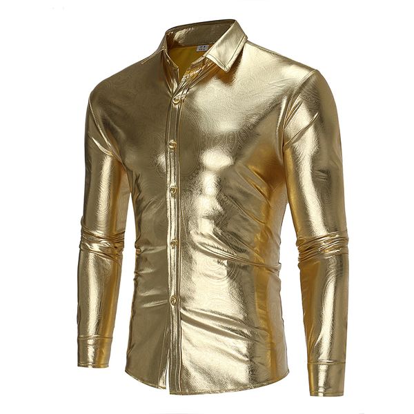 autumn men gold coated metallic paisley shirt men night club wear shirt slim fit chemise homme casual button down mens shirts, White;black
autumn men gold coated metallic paisley shirt men night club wear shirt slim fit chemise homme casual button down mens shirts, White;black
