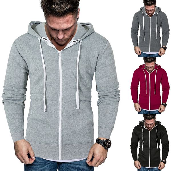 mens hoodies cardigan solid color long sleeve mens hooded hoodies autumn winter males casual slim sweatshirts, Black
mens hoodies cardigan solid color long sleeve mens hooded hoodies autumn winter males casual slim sweatshirts, Black