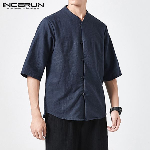incerun chinese style shirt men cotton short sleeve 2019 button v neck retro casual shirts men solid camisa s-3xl, White;black
incerun chinese style shirt men cotton short sleeve 2019 button v neck retro casual shirts men solid camisa s-3xl, White;black