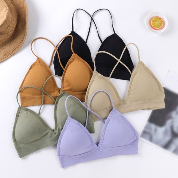 women thin underwear girl knitting thread tube without steel ring beauty back strap sports bra, Red;black
women thin underwear girl knitting thread tube without steel ring beauty back strap sports bra, Red;black