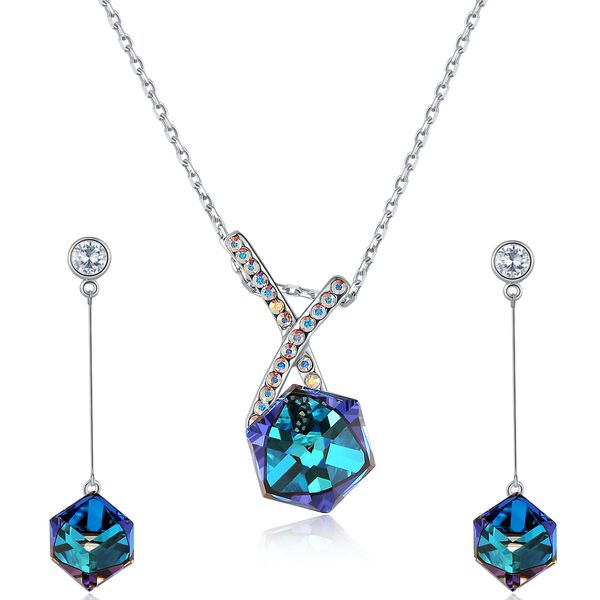 fashion earrings necklace jewelry sets for women blu-ray cube austrian crystal elements jewelry valentine's day present, Silver
fashion earrings necklace jewelry sets for women blu-ray cube austrian crystal elements jewelry valentine's day present, Silver