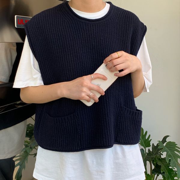 2 colors 2019 autumn and winter korean ins style solid color sleeveless vest sweaters womens knitted sweaters and pullovers (c9319, White;black
2 colors 2019 autumn and winter korean ins style solid color sleeveless vest sweaters womens knitted sweaters and pullovers (c9319, White;black