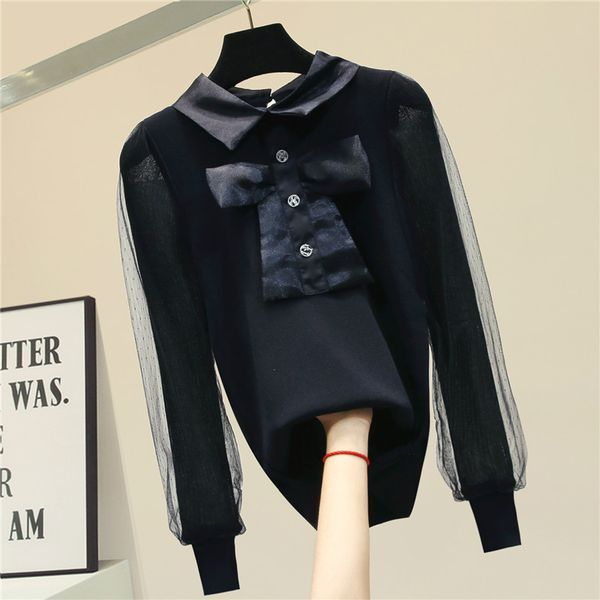 lantern sleeve slim-fit black sweater shirt women lace panel knit sweater 2020 new spring autumn jumper blusa femme nancylim, White;black
lantern sleeve slim-fit black sweater shirt women lace panel knit sweater 2020 new spring autumn jumper blusa femme nancylim, White;black