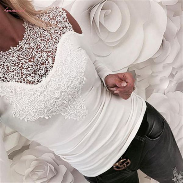 сладкий lace t shirt женщина с плечом розового slim fit тис дама o шеи осенью повседневного шикарные tops рубашка женщина, White
сладкий lace t shirt женщина с плечом розового slim fit тис дама o шеи осенью повседневного шикарные tops рубашка женщина, White