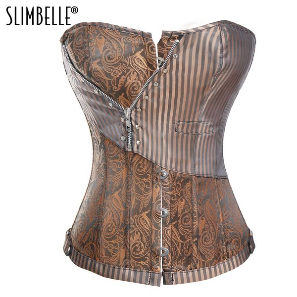women steampunk gothic waist trainer corset striped lace up burlesque punk overbust corset waist cinchers corsets and bustiers, Black;white
women steampunk gothic waist trainer corset striped lace up burlesque punk overbust corset waist cinchers corsets and bustiers, Black;white