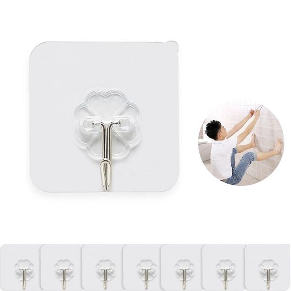 8pcs kitchen household plastic transparent seamless strong hook storage hanging magic bathroom accessories door wall hangers
8pcs kitchen household plastic transparent seamless strong hook storage hanging magic bathroom accessories door wall hangers