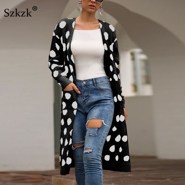 szkzk knit woman sweater autumn and winter 2019 polka dot cardigan female coat v neck sweaters long sleeve women knitted jackets, Black;brown
szkzk knit woman sweater autumn and winter 2019 polka dot cardigan female coat v neck sweaters long sleeve women knitted jackets, Black;brown