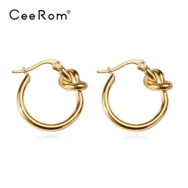 ceerom punk knot hoop earrings for women gold color small circle hoops earings stainless steel fashion jewelry aros de moda, Golden;silver
ceerom punk knot hoop earrings for women gold color small circle hoops earings stainless steel fashion jewelry aros de moda, Golden;silver