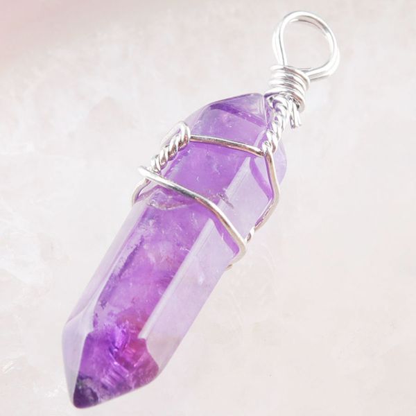 wojiaer natural amethyst gem stones hexagonal pointed reiki chakra healing pendant necklaces beads wire wrap jewelry dn3062, Silver
wojiaer natural amethyst gem stones hexagonal pointed reiki chakra healing pendant necklaces beads wire wrap jewelry dn3062, Silver