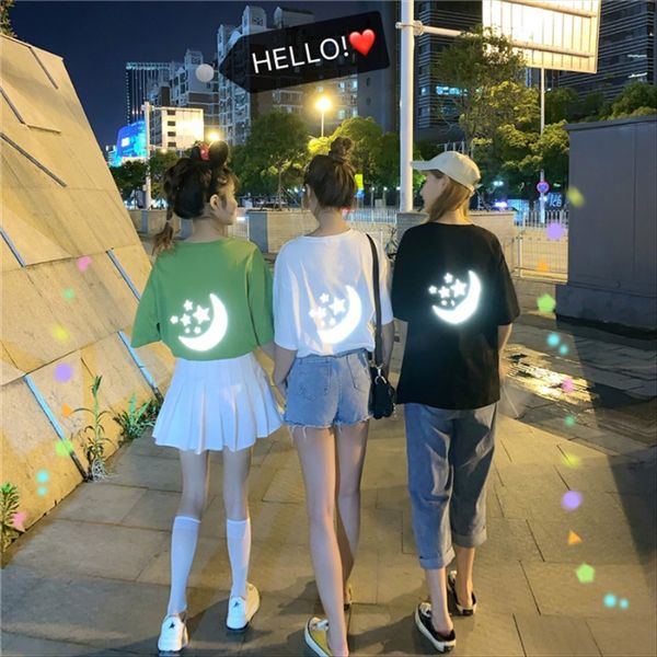 2020 students' short-sleeved t-shirt women's loose reflective fluorescent moon girlfriends 2020 students' short-sleeved t-shi, White
2020 students' short-sleeved t-shirt women's loose reflective fluorescent moon girlfriends 2020 students' short-sleeved t-shi, White