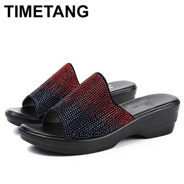 timetang slippers woman rhinestones genuine leather summer shoes fashion wedges heels sandals women slides big size 41, Black
timetang slippers woman rhinestones genuine leather summer shoes fashion wedges heels sandals women slides big size 41, Black