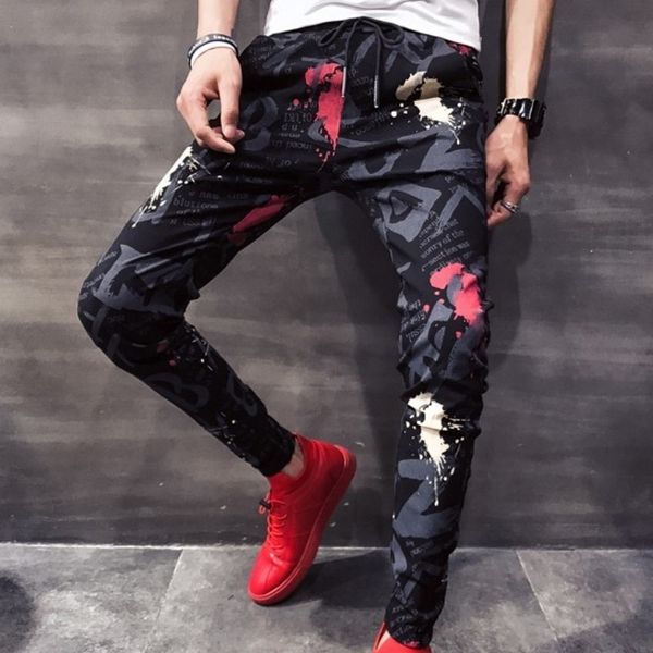 size 27-34 new arrival painting printed mens skinny pants man pencil pants fit polyester casual mens trousers, Black
size 27-34 new arrival painting printed mens skinny pants man pencil pants fit polyester casual mens trousers, Black