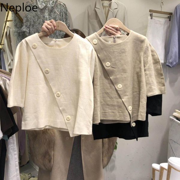neploe single breasted blouse women solid o neck short sleeve female spring 2020 fashion casual ladies blusa shirts 1b680, White
neploe single breasted blouse women solid o neck short sleeve female spring 2020 fashion casual ladies blusa shirts 1b680, White