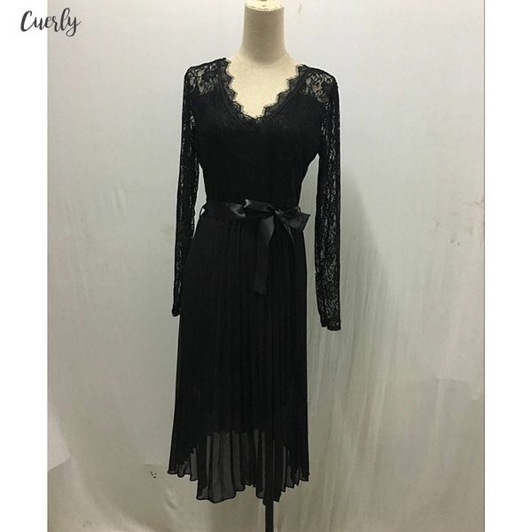 women summer black v neck lace long sleeve pleated party dress office ladies cap sleeve elegant banquet dress with ribbon sj2477e, Black;gray
women summer black v neck lace long sleeve pleated party dress office ladies cap sleeve elegant banquet dress with ribbon sj2477e, Black;gray