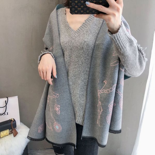 korean cashmere scarf shawl female thick warm new winter jacquard scarves scarves wholesale derivative explosion models, Blue;gray
korean cashmere scarf shawl female thick warm new winter jacquard scarves scarves wholesale derivative explosion models, Blue;gray