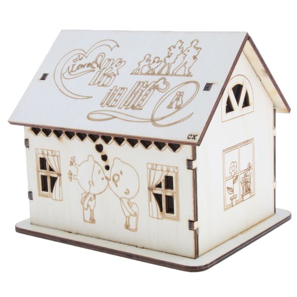 wooden house piggy bank money box with colored led light home decoration, a great gift for friends or families
wooden house piggy bank money box with colored led light home decoration, a great gift for friends or families