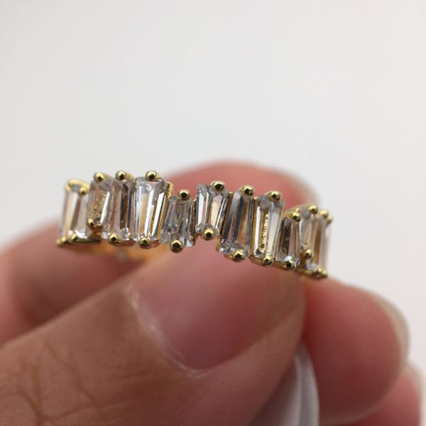 wholesale-wieck vintage fashion jewelry 925 sterling silver&rose gold fill three color irregularity cz women wedding band ring for lovers�, Slivery;golden
wholesale-wieck vintage fashion jewelry 925 sterling silver&rose gold fill three color irregularity cz women wedding band ring for lovers�, Slivery;golden