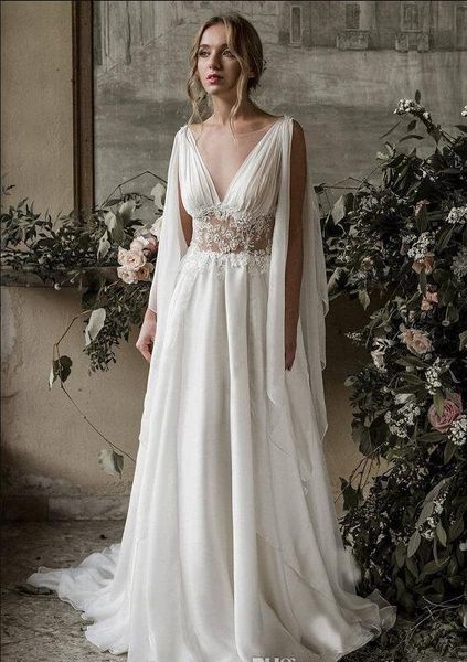 2019 boho beach wedding dresses a line v neck sleeveless sweep train bridal gowns with applique chiffon backless plus size wedding gowns, White
2019 boho beach wedding dresses a line v neck sleeveless sweep train bridal gowns with applique chiffon backless plus size wedding gowns, White