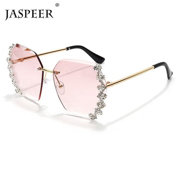 jaspeer luxury sunglasses women rhinestone shades rimless sun glasses female luxury designer diamond gradual trend eyewear, Blue
jaspeer luxury sunglasses women rhinestone shades rimless sun glasses female luxury designer diamond gradual trend eyewear, Blue