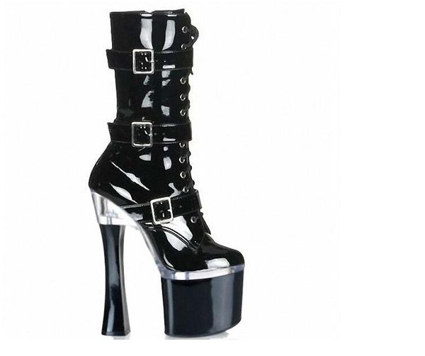 18cm super high heel boots thick bottom belt buckle women's boots, Black
18cm super high heel boots thick bottom belt buckle women's boots, Black