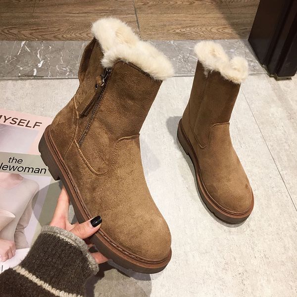 wool snow boots women round toe lace-up platform winter ladies ankle length shoes handmade comfortable wild warm women's boots, Black
wool snow boots women round toe lace-up platform winter ladies ankle length shoes handmade comfortable wild warm women's boots, Black