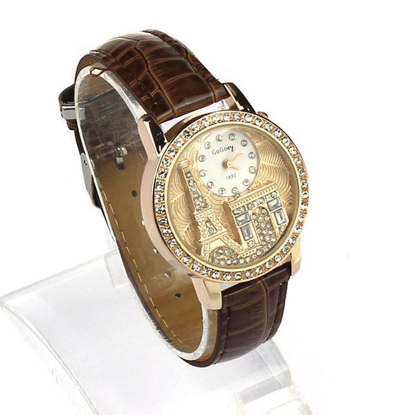 1pc fashion eiffel tower embossed diamond female wrist watch co ing, Slivery;brown
1pc fashion eiffel tower embossed diamond female wrist watch co ing, Slivery;brown