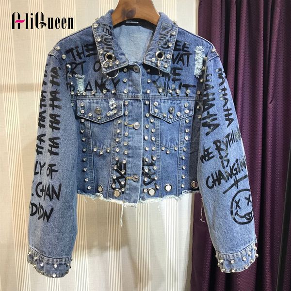 2019 autumn women punk style letter print rivets beading jacket coat loose style women denim jacket coat crop abrigos mujer, Black;brown
2019 autumn women punk style letter print rivets beading jacket coat loose style women denim jacket coat crop abrigos mujer, Black;brown