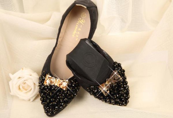 women's shoes in spring and autumn flat bottom pointed end water drill bowknot @asd605, Black
women's shoes in spring and autumn flat bottom pointed end water drill bowknot @asd605, Black